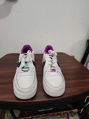 Nike Air Force 1 LV8 GS Just Do It White Black Vivid Purple DX3933-100 7Y