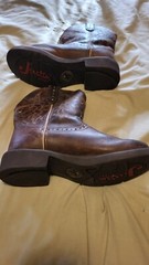 Justin Gypsy Boots 7.5B Brown Leather Pull On Beautiful Style And Great Comfort!