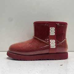 UGG Classic Clear Mini Samba Red Waterproof Boots Kids Youth Size 4
