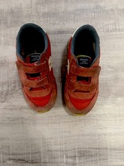 Retro Saucony Shoes Kids Multicolor Jazz Red Suede Yellow Hook/Loop Sneakers 9M