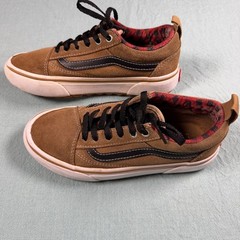 Vans Old Skool MTE Brown Suede Primaloft Leopard Print Kids Shoes Size 2.0