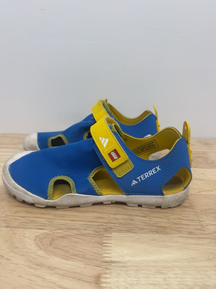 adidas Terrex Captain Toey Sandals LEGO Bright Blue Cloud White Yellow Sz 5 #55