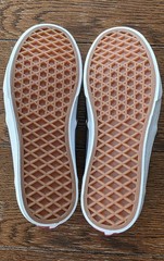 Vans Off The Wall Authentic Checkered Navy On Gray Youth Size 3.5 Checker Shoes
