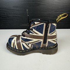 Dr Martens Boots BRITISH FLAG Delaney Union Jack US 6 UNISEX Kids Toddler Laces