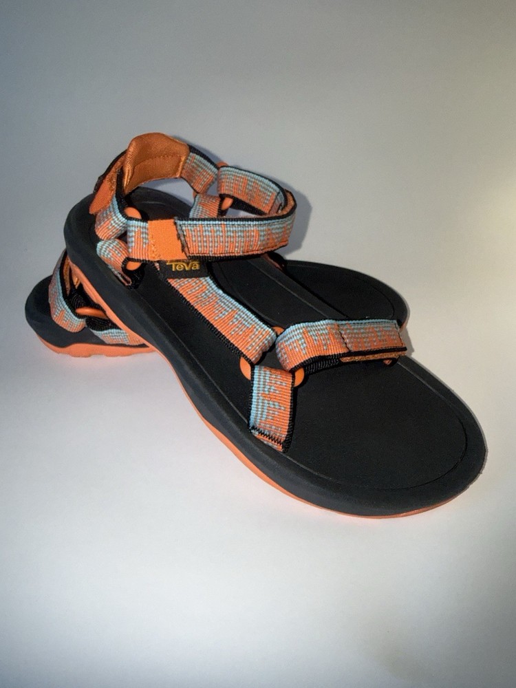 Teva Strappy Sandal Orange Blue Black Unisex Kids US 3 EU 35 Fabric Hook & Loop