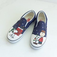 VANS x Peanuts Charlie Brown Snoopy Christmas Slip-On Kids Shoes 13.5