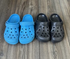 Crocs Classic Clogs Kids Slip On Shoes Black and Blue – C 13