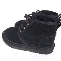 UGG Neumal Black Suede Chukka Boots Unisex Kids Size 1 Youth Lace Up