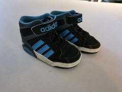 Black and Blue Adidas Neo Label Kids Sneakers Size 7K Pre Owned