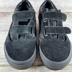 Vans Old Skool V Kids Black Hook & Loop Skate Shoes Sneakers US Kids 1.0