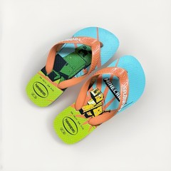Haivanas Minecraft Flip Flops 13C/1Y USA 31/32 EUR NWOT Iron Golem Creeper Green