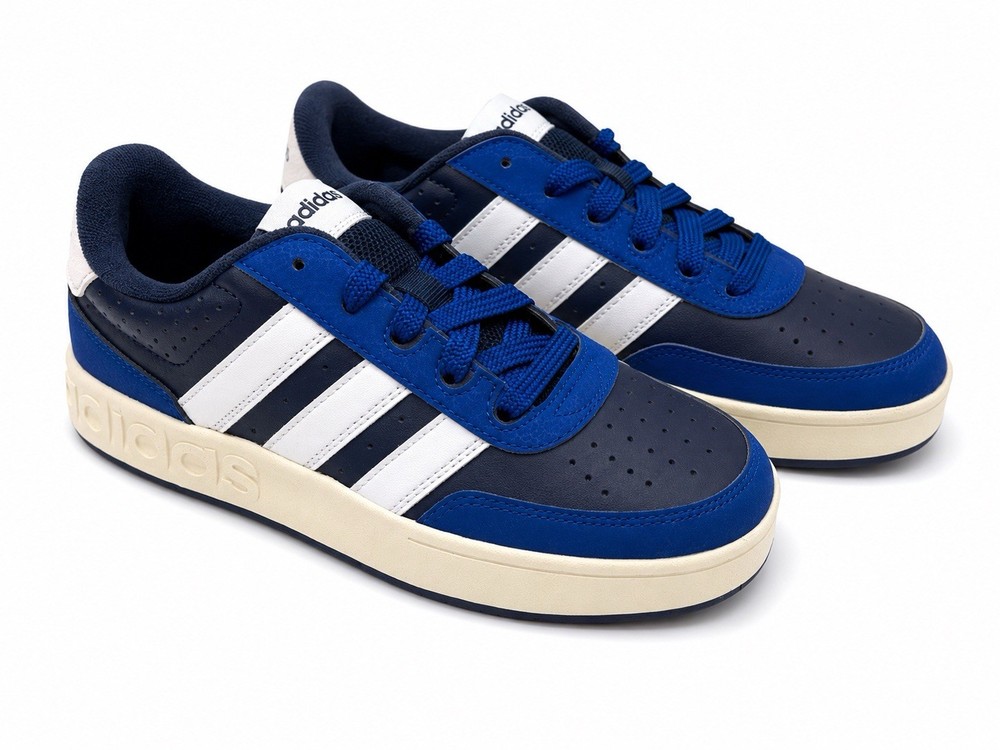 Adidas Breakbase J Youth Size 4.5 Blue White Sneakers JQ3062 New