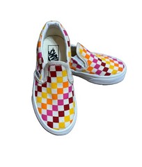 VANS Slip-On Checkerboard Multicolor Canvas Sneakers Kids US 12 Skate Shoes