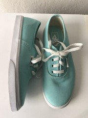 Vans Off The Wall Authentic Low Top Aqua Splash/True White Kids Sneaker -Sz 13