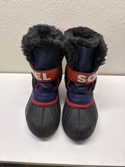 Sorel, Snow Commander, Y 13, Blue/Red, Fleece Lined Boots Fast Ship