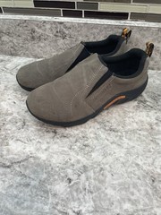 Merrell Jungle Moc Leather Brown Slip-On Sneakers Hiking Kids 3.5 M EUC