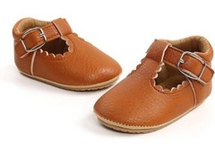 Baby Girl Mary Jane Shoes for First Steps 6-12 Months with White Socks – New