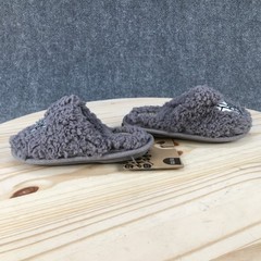 Dluxe by Dearfoams Slippers Children 11/12 Skeleton Peace Sign Mule Gray NEW