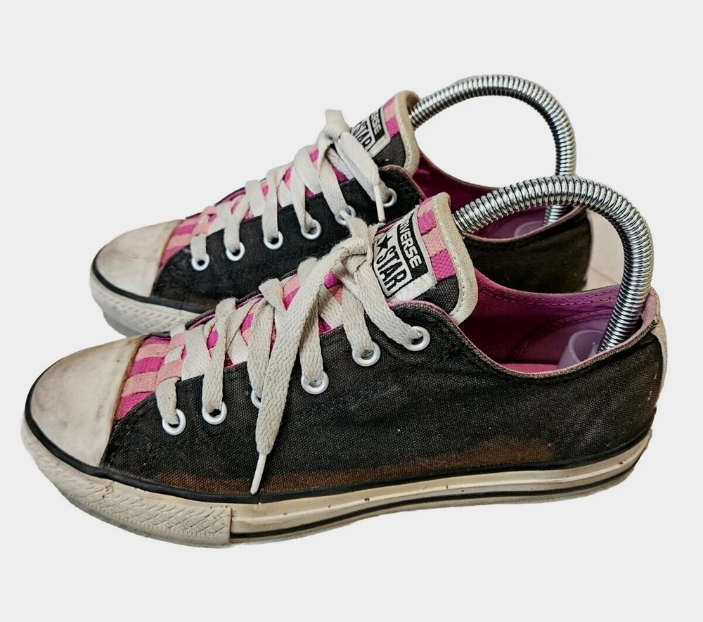 Converse All Star Chucks Multi Colored Youth Size 5 Black Pink Chuck Taylor Low