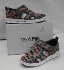 Dream Pairs Unisex-Child Closed Toe Water Shoes Quick Dry Gray/Orange Size 4