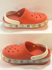 Crocs Fun Lab Super Mario Red Clogs Kids Size 1 J1 Nintendo Shoes Used READ