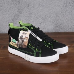 Star Wars Shoes Kids 7 Black Grogu Mandalorian Ground Up Sneakers Canvas Film