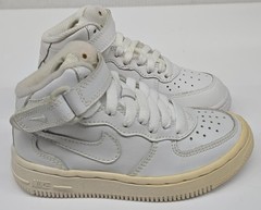 NIKE Force 1 Mid PS Sneakers Pre School Size 11C – Leather Kids Footwear
