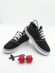 Heelys Pro 20 Black Red Canvas Lace Up Skate Sneaker Shoes HE100757 Youth 5