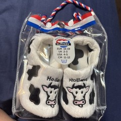 Holland KIDS Smiling Cow Clogs Slippers Dutch Wooden Slip On Shoes Embroidered