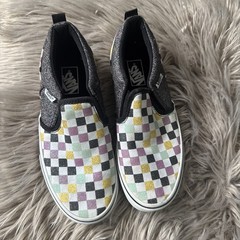 VANS Checkered Multicolored- Kids Slip On Shoes Size US 3 Big Kid Size