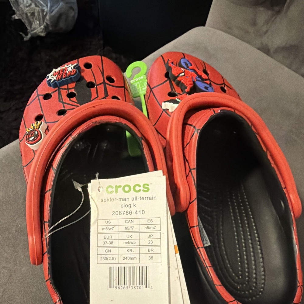 Crocs Spider-Man All-Terrain Clog-K Sandals Red/Black Kids US 6 EU 37-38