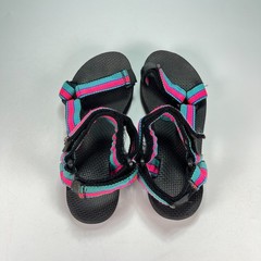 Teva Original Universal Pink Teal Black Hook & Loop Sports Sandals Youth Size 3