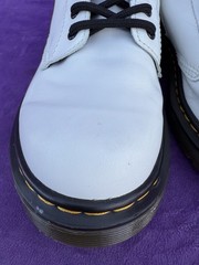 Dr.Martens Air Wair White Leather Boots With Zipper 1460 J US Size 3 Unisex