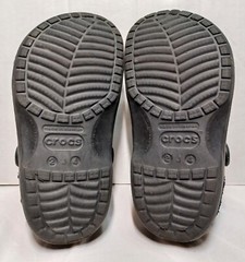 Crocs Classic Black Lined Comfort Slip-on Shoes w/Ankle Strap Junior’s Size 2/4