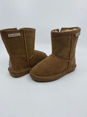 BEARPAW KIDS TODDLER EMMA ZIPPER MID CALF SUEDE SNOW BOOTS sz 8 M HICKORY 608TZ