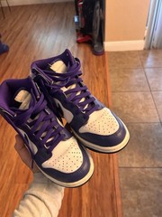 Nike Dunk High Purple/White Leather High Top Lace-Up Youth 6Y DH9751-100