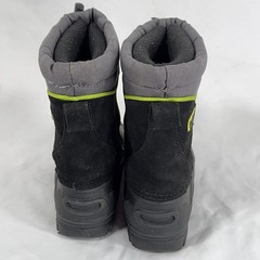 Totes Beaver Kids Snow Boots Size 1M Black Gray Lime Green Winter Waterproof