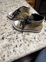 Leopard print converse all star high tops Kids/youth size 11