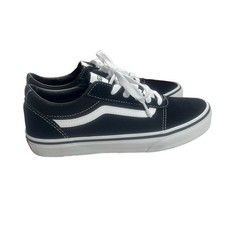Vans Ward Low Sneakers Y5.0 Black White Classic Skate Sidestripe Retro Style