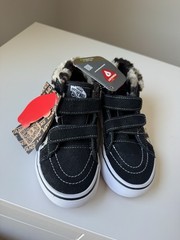 VANS Unisex High Top Sneakers Hook & Loop Faux Fur Animal Print Primaloft NWT