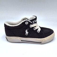 Polo Ralph Lauren Black & White Toddler 6 1/2 Shoe Humberto w Logo
