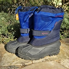Columbia Snow Boots Insulated Size 2 Kids Unisex Boys Girls Blue Winter Outdoor