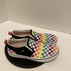 Checkboard Vans slip ons multicolor size 5