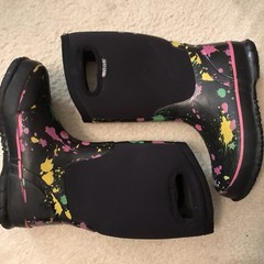 Paint Splatter Insulated Waterproof Snow/Rain Youth/Kids Bogs Sz 3