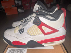 Nike Air Jordan 4 Retro (GS) Red Cement White/Fire Red Size 7Y