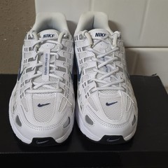 Nike P-6000 White Silver Blue Size 7Y Women 8.5 Running Shoes IB7689-101