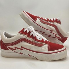 VANS Old Skool Bolt Red/White Leather/Canvas Female-6 Male 4.5 SkaterVibe. Cool
