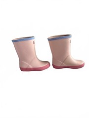 Hunter Kids First Classic Rain Boots Size 8 Toddler Light Pink Blue Trim Rubber