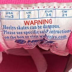 HEELYS Sneakers WITH Wheels Youth Size 3 Tie Dye Lace Up Skate Shoes Pink Pro20