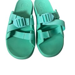 Kid’s Chaco Youth US 5 ‚Chillos‘ Slide Sandal Jade Green Adjustable Closure